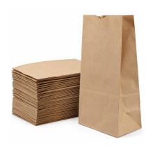 Brown Paper SOS Grab Bags - 10LB (204 x 120 x 381mm, 125 Pack) - Kraft Paper Bags for Retail, Food & Takeaway