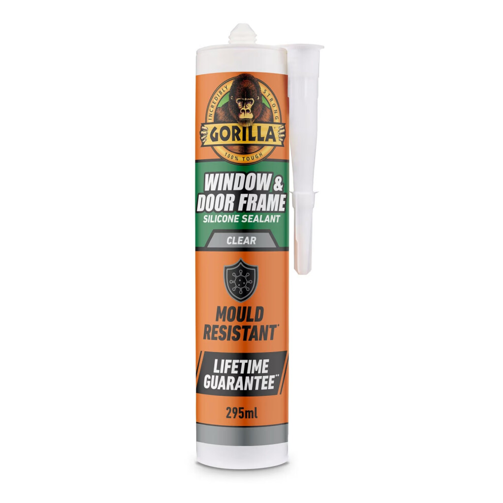 Gorilla Window & Door Clear Silicone Sealant, 295ml Mould Resistant, 100% Water - Image 3