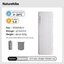Naturehike Aufblasbare Isoliermatte, 183x64cm, Ultraleicht und Feuchtigkeitsbeständig für Camping