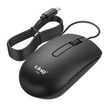 LinQ Langallinen optinen USB-C -hiiri PC ja MacBook 1200 DPI 1,5m kaapeli