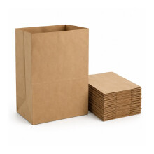 Brown Paper SOS Grab Bags - 20LB (260 x 130 x 405mm, 125 Pack) - Kraft Paper Bags for Retail, Food & Takeaway