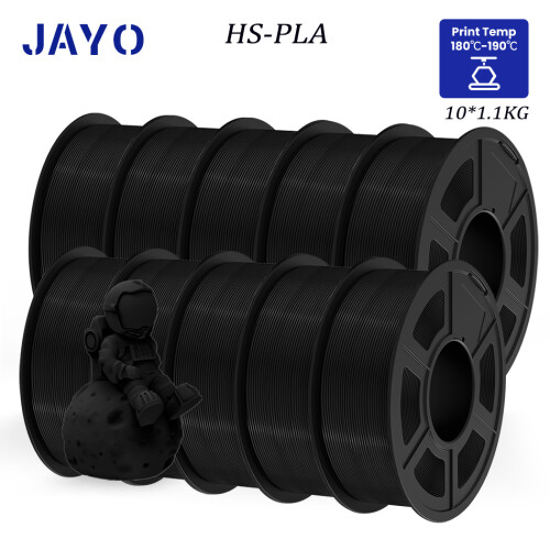 JAYO 3D-Druckerfilament, 10 Rollen, 1,75 mm FDM, schwarz