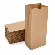 Brown Paper SOS Grab Bags - 7LB (175 x 120 x 345mm, 250 Pack) - Kraft Paper Bags for Retail, Food & Takeaway