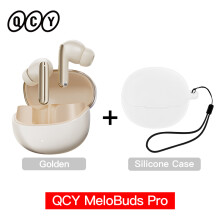 QCY MeloBuds Pro, draadloze oordopjes met 46dB hybride ANC, LDAC hoge resolutie, goudkleurig