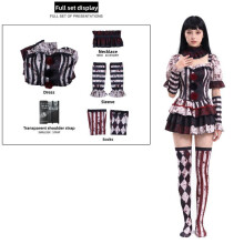 (Girl,XXL)Satin Fabric Halloween Terrifier Costume For Cosplay Role Play Gatherings Themed