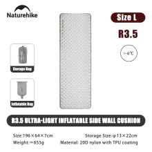 Naturehike Aufblasbare Schlafmatte, R3.5, Weiß, 196x64cm, ultraleicht für Camping