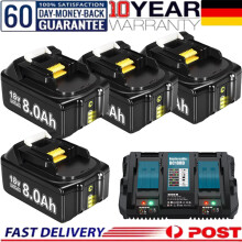 Ersatz Akku 18V 8000mAh für Makita BL1830 BL1860 BL1850 BL1840B, mit 6A Ladegerät