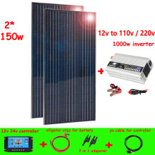 Solarpanel, 300w System, Aluminiumrahmen, 1050x530x25 mm, für Wohnmobil, Boot und Hausdach