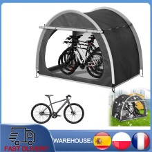 Abri de vélo, Grande capacité 210x150x165 cm, Tissu Oxford enduit d'argent, Imperméable pour extérieur