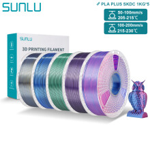 SUNLU PLA PLUS Silk 3D-Druckerfilament, 1,75 mm, Mix Colors 8, Glänzende Seidentextur
