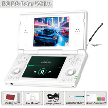 Anbernic RG DS, Console de jeu portable double écran 4 pouces, Android 14, 3+32 Go, Blanc Polaire