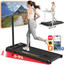 RAMYPOKET Tapis de marche pliable, inclinaison 9%, vitesse 12km/h, écran LED, pour bureau et maison