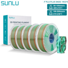 SUNLU PLA PLUS Silk 3D-Druckerfilament, 1,75 mm, Orange, Blue Green, Glänzende Seidentextur