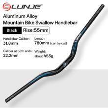 LUNJE Guidon de vélo de montagne en aluminium 780 mm, finition brillante, noir