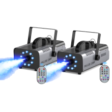 Yiflamefly Nebelmaschine, 2er-Set, 1200W, mit 9 RGB LED Lampen und Funkfernbedienung für DJ und Party
