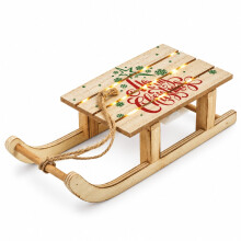 Wooden Christmas Sleigh LED Decoration 31cm