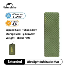 Naturehike Aufblasbare Schlafmatte, 196x64cm, Ultraleicht, Wasserdicht für Camping