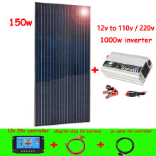 Solarpanel 150w Photovoltaikmodul, Aluminiumrahmen, 1050x530x25mm, für Wohnmobil und Boot