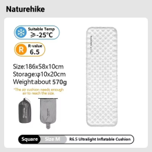 Naturehike Aufblasbare Isomatte, 186x58cm, Ultraleicht, Feuchtigkeitsbeständig für Camping