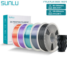 SUNLU PLA PLUS Silk 3D-Druckerfilament, 1,75 mm, Mix Colors 1, Glänzende Seiden-Textur, für FDM-Drucker