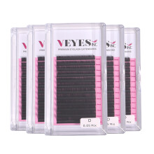 VEYELASH extensiones de pestañas individuales, 0,07 mm, 11mm X 5, negro mate, profesional