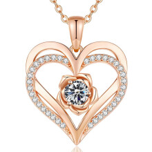 (April-White Diamond, White gold) New S925 Sterling Silver Eternal Heart Necklace, 12 Birthstone Pendant Jewelry, Festival Gifts for Women