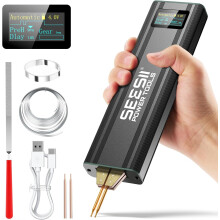SEESII Mini Punktschweißer, kabellos, 80 Stufen einstellbar, Digitalanzeige, für Nickelbleche bis 0,2 mm