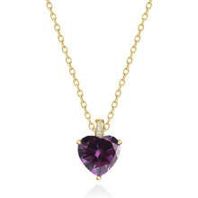 (【February】Purple Diamond, Rose gold) New S925 Sterling Silver Heart Necklace, 12 Birthstone Pendant Clavicle Chain for Women