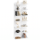 7 Tier Bookcase, Floating Bookshelf for Wall Mounted, White, 2PC 1