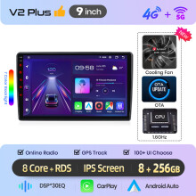 Junsun Android Autoradio V2 Plus (8GB 256GB) 9 inch, kabelloses CarPlay, Android Auto, für VW Golf 4, Passat B5, Polo, Bora