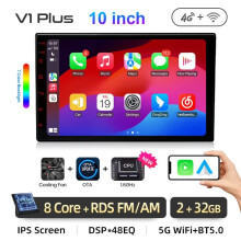Junsun Autoradio, V1 Plus (2GB 32GB)10, kabellos, Apple CarPlay und Android Auto, IPS Touchscreen