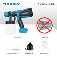 YOFIDRA Elektrische Spritzpistole, 600 W, 55000 U/min, Kabellos, ohne Akku