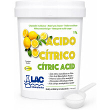 Ácido Cítrico anidro natural 100% puro, 1 kg, com colher dosificadora, para limpeza doméstica