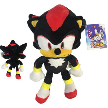 Sonic - Pluche speelgoed Shadow the Hedgehog 30 cm, zwart, superzachte kwaliteit