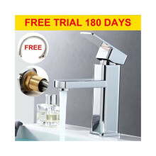 Square Basin Mixer Tap Faucet Chrome Brass Single Handle