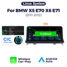 Autoradio voor BMW X5 E70 X6 E71, 1920*720 scherm, draadloze CarPlay en Android Auto, Linux systeem CIC