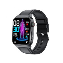 (Strap Black) E500 Blood Glucose Smart Watch Ecg Monitoring Blood Pressure Body Temperature Smartwatch