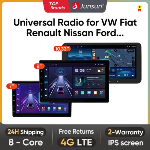 Junsun Autoradio, V1 Plus (4GB 64GB), Android 14, 4G, Apple CarPlay & Android Auto, IPS Touchscreen 1