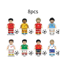(Stijl 2) 8 stuks voetbalsuperster bouwblokken speelgoed Messi Ronaldo minipoppetje cadeaufiguurtje