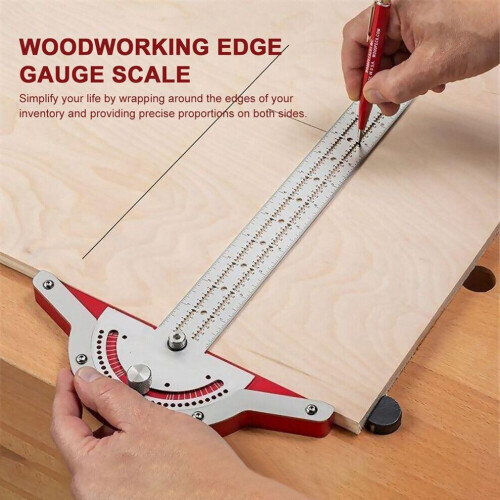 T-Type Woodworkers Edge Rule Protractor Angle Protractor Woodworking Ruler Angle Measuring Marking Carpentry 1