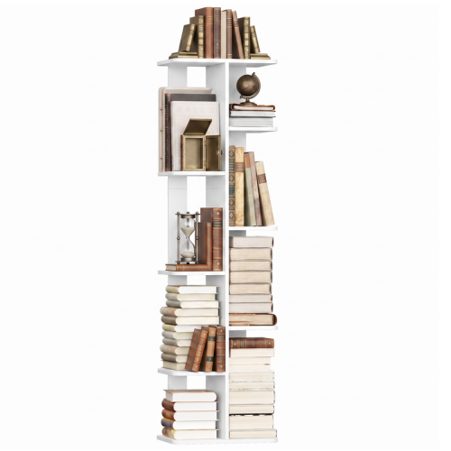 9-Tier Narrow Bookcase, Freestanding Bookshelf with 2-Sided