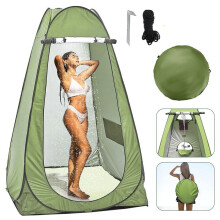 Tente de change pop-up 150x150x190 cm, tente de douche de camping avec fenĂŞtre et rangement portable