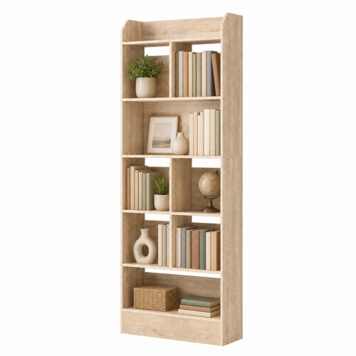 6-Tier Bookcase, Adjustable Storage Shelf, Large Capacity Storage