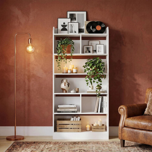 6-Tier Bookcase, Adjustable Storage Shelf, Large Capacity Storage 1