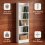 Bookcase, 6-Tier Narrow Tall Bookshelf with Adjustable Shelf White 3