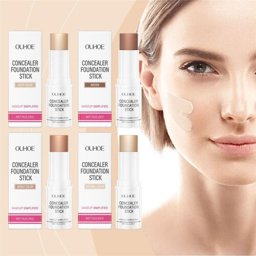 (Type#2) Ouhoe Concealer Foundation Stick Portable Waterproof Sweat-proof Lightweight No 1