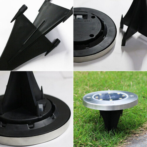 (Warm Light) Solar-Powered Stainless Steel LED Deck Lights 2