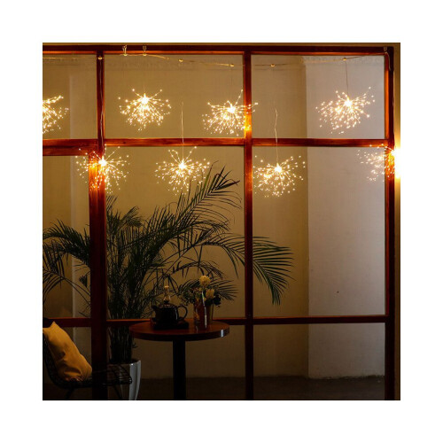 (Warm White) Garden Path Lights LED Solar Powered Firework Starburst Fairy Garden Light 2