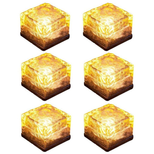 (warm light) Solar Brick Lights Ice Cube Light Outdoor Pathway