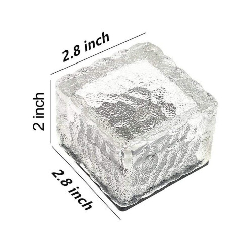 (warm light) Solar Brick Lights Ice Cube Light Outdoor Pathway 1